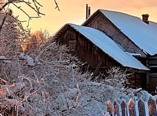 Звуки деревни зимой: скрип снега, красота природы