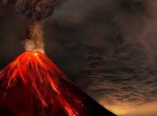 Звуки Вулкана, его извержения, взрыв